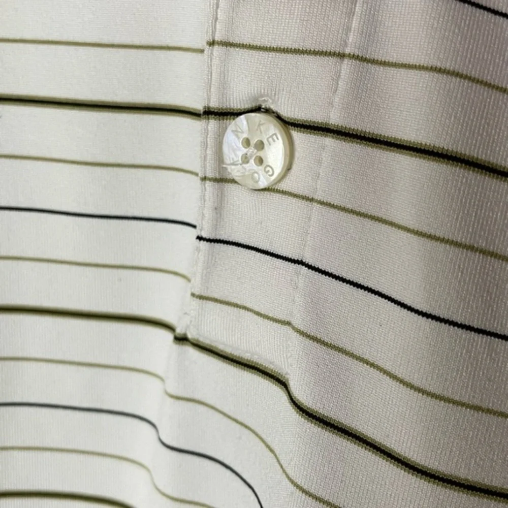 Nike Golf Dri-Fit UV Long Sleeve White Polo with Brown and Blue Stripes Size‎ XL - Picture 5 of 8